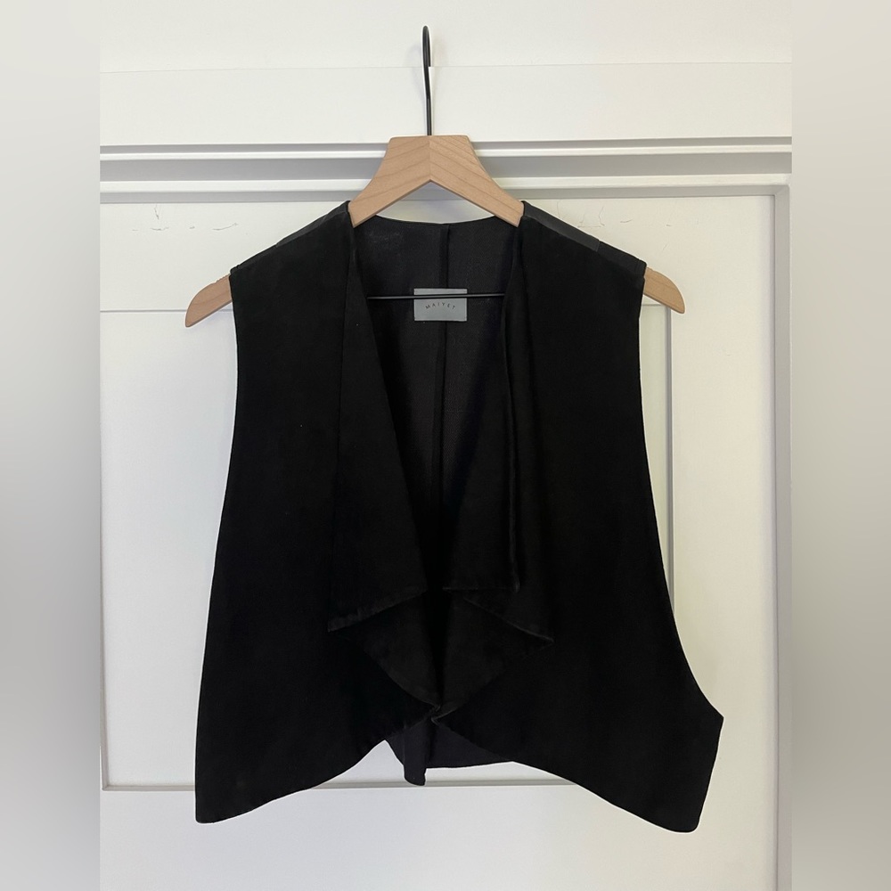 Maiyet black suede vest